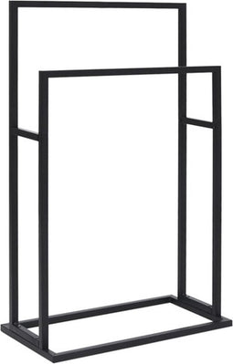 vidaXL - Handdoekenrek - vrijstaand - 48x24x78,5 - cm - ijzer - zwart