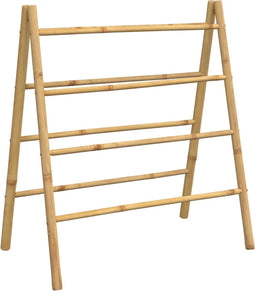 vidaXL - Handdoekladder - met - 4 - sporten - 90x50x100 - cm - bamboe