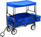 vidaXL - Handkar - inklapbaar - met - luifel - staal - blauw