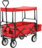 vidaXL - Handkar - inklapbaar - met - luifel - staal - rood