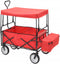 vidaXL - Handkar - inklapbaar - met - luifel - staal - rood