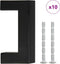 vidaXL - Handvatten - 10 - st - 64 - mm - roestvrij - staal - zwart