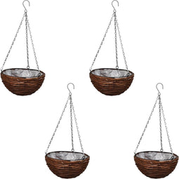 vidaXL - Hangbak - wilgenhout - met - voering - en - ketting - 4 - stuks