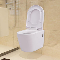 vidaXL - Hangend - toilet - keramiek - wit