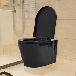vidaXL - Hangend - toilet - keramiek - zwart