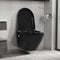 vidaXL - Hangend - toilet - randloos - keramiek - zwart