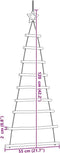 vidaXL - Hangende - kerstbomen - met - topsterren - 2 - st - 55x120 - cm - naturel - tak