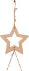 vidaXL - Hangende - kerstbomen - met - topsterren - 2 - st - 55x120 - cm - naturel - tak