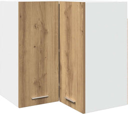 vidaXL - Hanghoekkast - 57x57x60 - cm - bewerkt - hout - artisanaal - eikenkleur