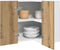 vidaXL - Hanghoekkast - 57x57x60 - cm - bewerkt - hout - artisanaal - eikenkleur