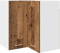 vidaXL - Hanghoekkast - 57x57x60 - cm - bewerkt - hout - oud - houtkleurig