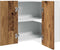 vidaXL - Hanghoekkast - 57x57x60 - cm - bewerkt - hout - oud - houtkleurig