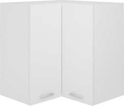 vidaXL - Hanghoekkast - 57x57x60 - cm - bewerkt - hout - wit