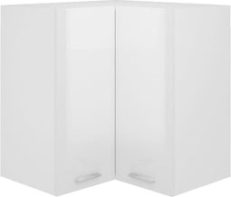vidaXL - Hanghoekkast - 57x57x60 - cm - spaanplaat - hoogglans - wit