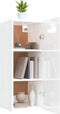 vidaXL - Hangkast - 34,5x34x90 - cm - bewerkt - hout - hoogglans - wit