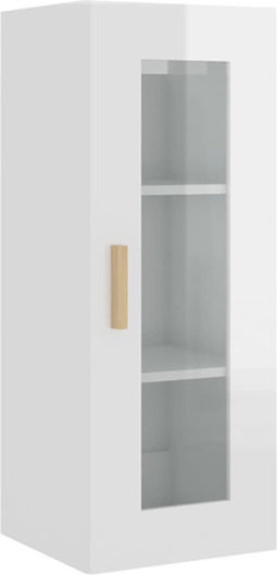 vidaXL - Hangkast - 34,5x34x90 - cm - hoogglans - wit