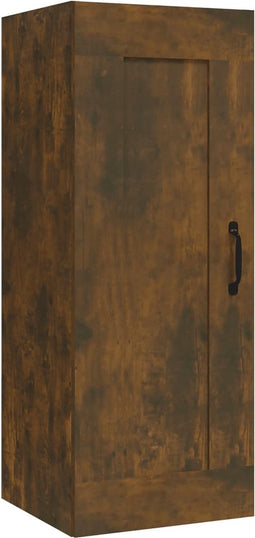 vidaXL - Hangkast - 35x34x90 - cm - bewerkt - hout - gerookt - eikenkleurig