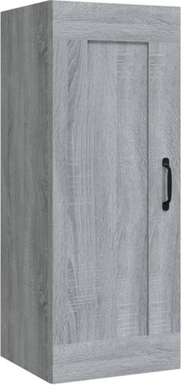 vidaXL - Hangkast - 35x34x90 - cm - bewerkt - hout - grijs - sonoma - eikenkleurig