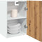 vidaXL - Hangkast - 40x31x60 - cm - bewerkt - hout - artisanaal - eikenkleur