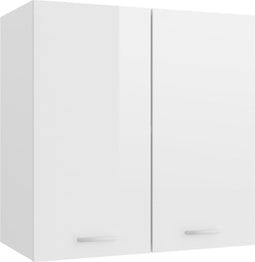 vidaXL - Hangkast - 60x31x60 - cm - bewerkt - hout - hoogglans - wit