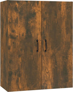 vidaXL - Hangkast - 69,5x34x90 - cm - bewerkt - hout - gerookt - eikenkleurig