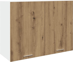 vidaXL - Hangkast - 80x31x60 - cm - bewerkt - hout - artisanaal - eikenkleur