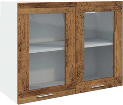 vidaXL - Hangkast - 80x31x60 - cm - bewerkt - hout - oud - houtkleurig