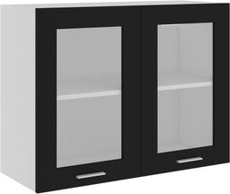 vidaXL - Hangkast - 80x31x60 - cm - bewerkt - hout - zwart