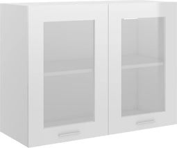 vidaXL - Hangkast - 80x31x60 - cm - spaanplaat - hoogglans - wit