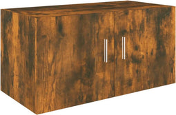 vidaXL - Hangkast - 80x39x40 - cm - bewerkt - hout - gerookt - eikenkleurig