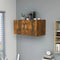 vidaXL - Hangkast - 80x39x40 - cm - bewerkt - hout - gerookt - eikenkleurig
