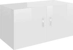 vidaXL - Hangkast - 80x39x40 - cm - spaanplaat - hoogglans - wit