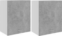 vidaXL - Hangkasten - 2 - st - 50x31x60 - cm - bewerkt - hout - betongrijs