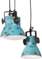 vidaXL Hanglamp 25 W E27 30x30x100 cm verweerd blauw