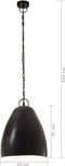 vidaXL Hanglamp industrieel rond 25 W E27 32 cm zwart