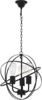 vidaXL Hanglamp rond 3xE27 zwart