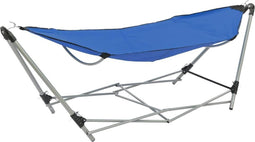 vidaXL - Hangmat - met - inklapbare - standaard - blauw