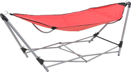 vidaXL - Hangmat - met - inklapbare - standaard - rood