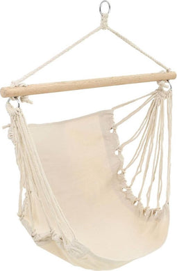 vidaXL - Hangstoel - creme - wit - (large)