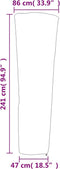 vidaXL - Heaterhoes - piramidevormig - 86x47x241 - cm - 420D - oxford - zwart
