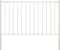 vidaXL - Hekpaneel - met - palen - 1,7x0,75 - m - gepoedercoat - staal - wit