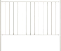 vidaXL - Hekpaneel - met - palen - 1,7x1,25 - m - gepoedercoat - staal - wit