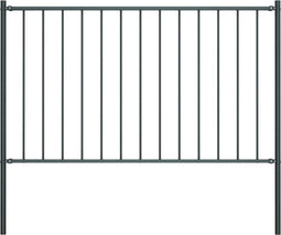 vidaXL - Hekpaneel - met - palen - 1,7x1,25 - m - gepoedercoat - staal - antraciet