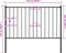 vidaXL - Hekpaneel - met - palen - 1,7x1,25 - m - gepoedercoat - staal - zwart