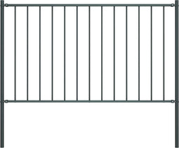 vidaXL - Hekpaneel - met - palen - 1,7x1 - m - gepoedercoat - staal - antraciet