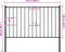 vidaXL - Hekpaneel - met - palen - 1,7x1 - m - gepoedercoat - staal - zwart
