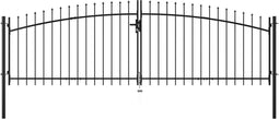 vidaXL - Hekpoort - dubbele - deur - met - speren - bovenkant - 400x200 - cm