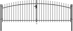 vidaXL - Hekpoort - dubbele - deur - met - speren - bovenkant - 400x150 - cm