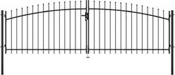 vidaXL - Hekpoort - dubbele - deur - met - speren - bovenkant - 400x175 - cm