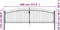 vidaXL - Hekpoort - dubbele - deur - met - speren - bovenkant - 400x175 - cm